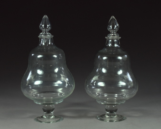Large Pair of English Footed Clear 3a5158
