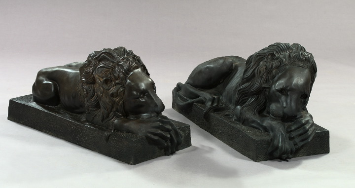 Large Contemporary Pair of Cast Bronze