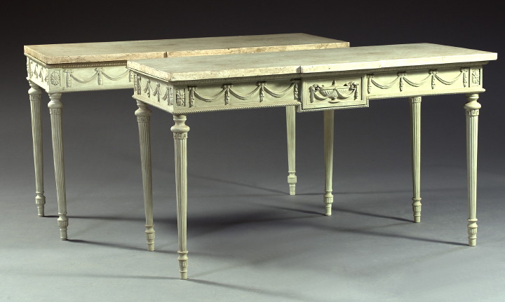 Pair of George III-Style Marble-Top