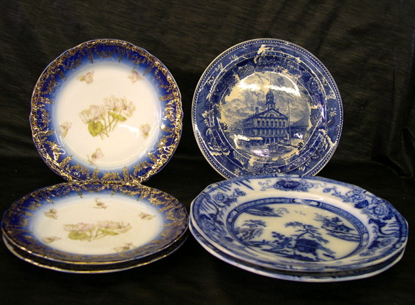 Group of Six Blue-and-White Plates,