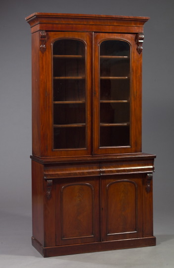 Victorian Glazed Mahogany Bookcase Cabinet  3a51a6