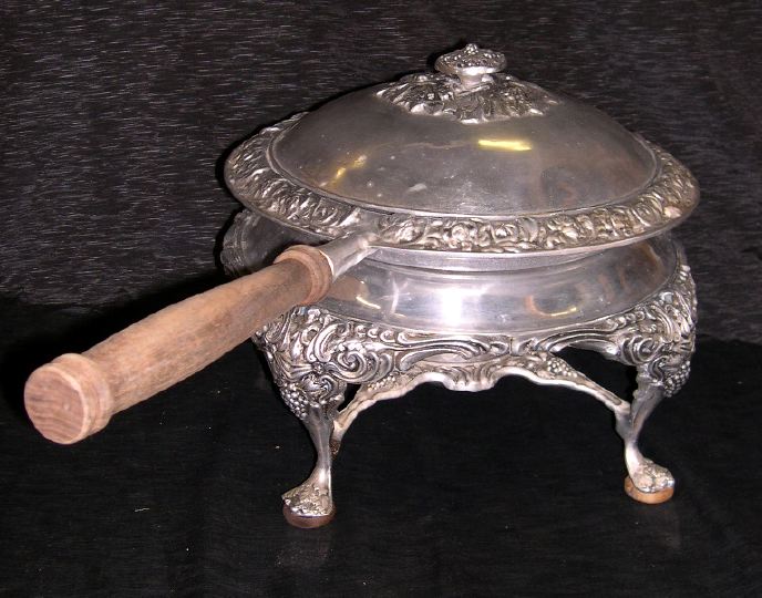 Monumental Armetale Wooden-Handled Chafing