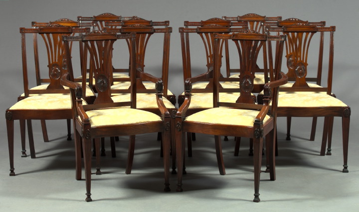 Suite of Twelve English Mahogany Dining