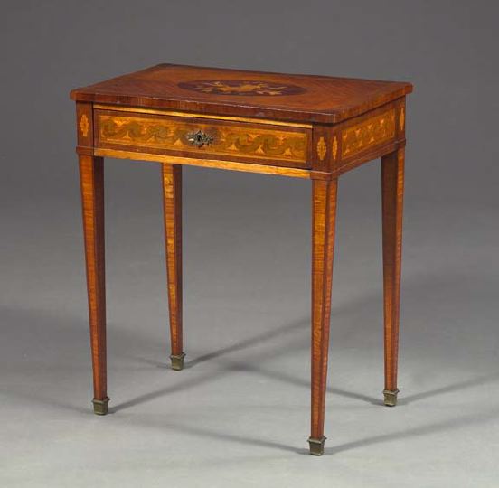 French Marquetry Inlaid Mahogany  3a51f2