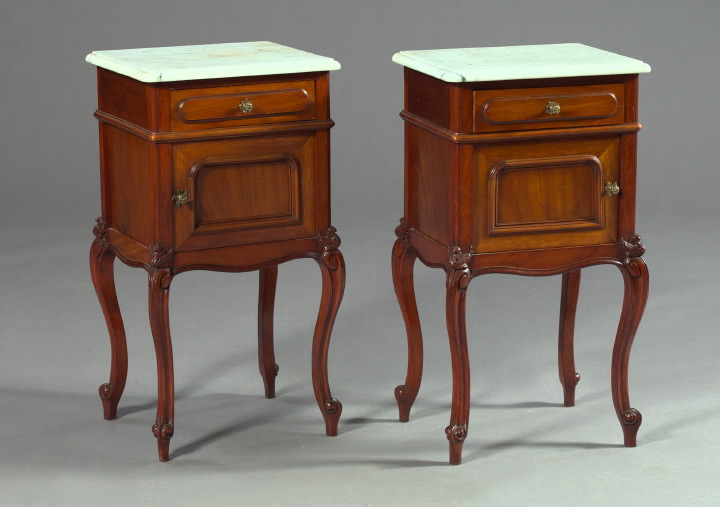 Pair of French Louis XV-Style Marble-Top