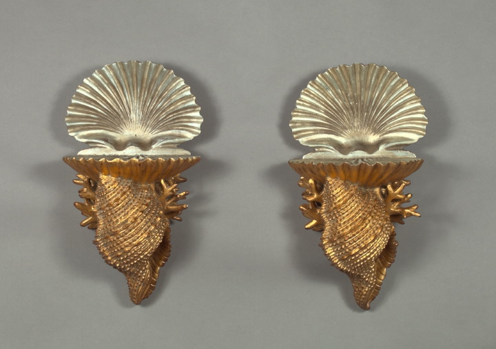 Large Pair of Italian Parcel-Silvered