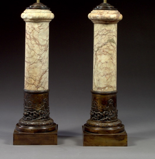 Large Pair of Bronze-Patinated