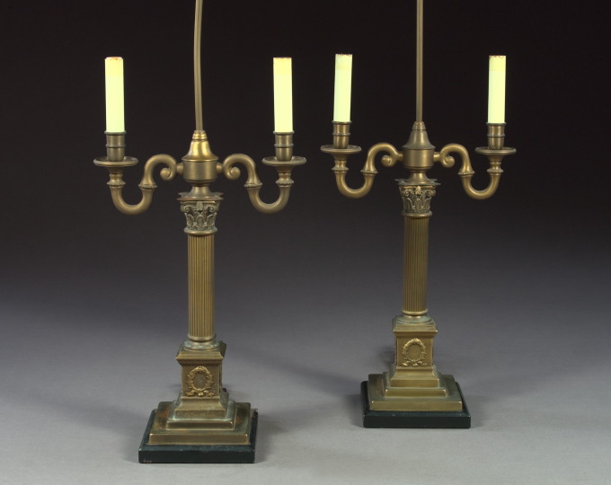 Tall Pair of Parcel Ebonized Brass 3a5247