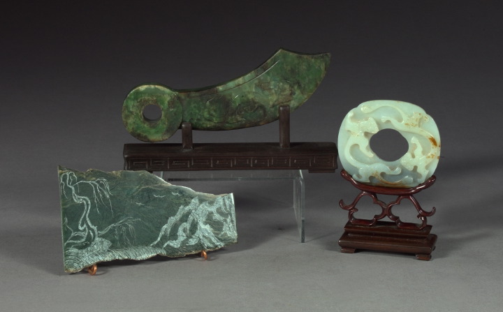 Group of Three Oriental Carved Jade