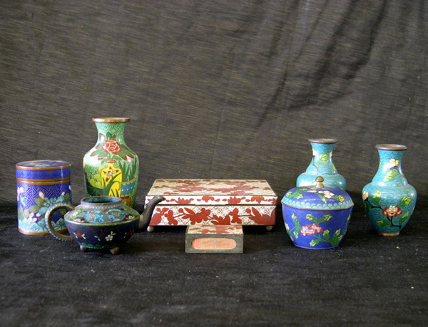 Eight-Piece Cloisonne Group,  consisting