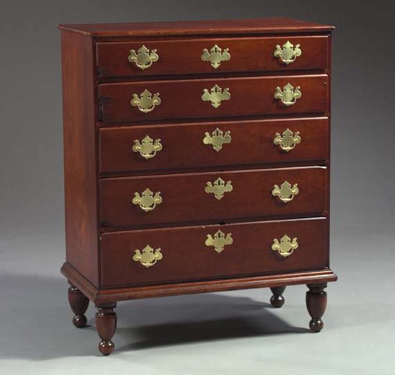 Good Early American Cherry Five-Drawer