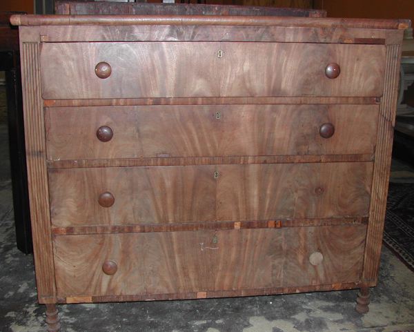 American Sheraton Mahogany Chest,