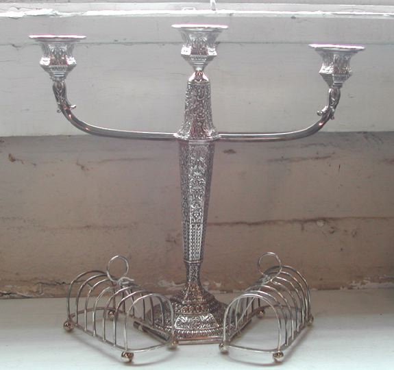 Silverplate Candelabrum and Pair 3a538a