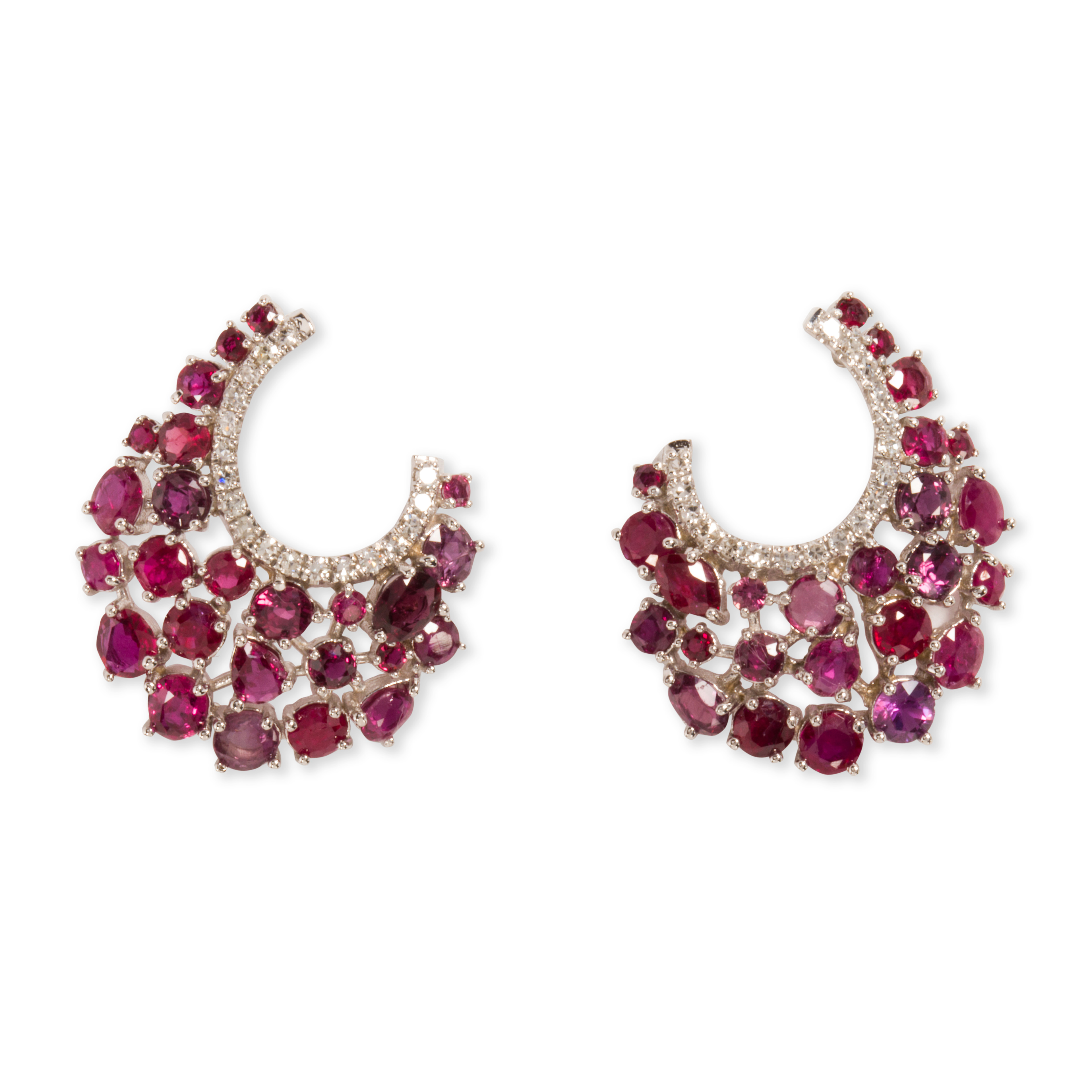 A PAIR OF RUBY DIAMOND AND EIGHTEEN 3a540f