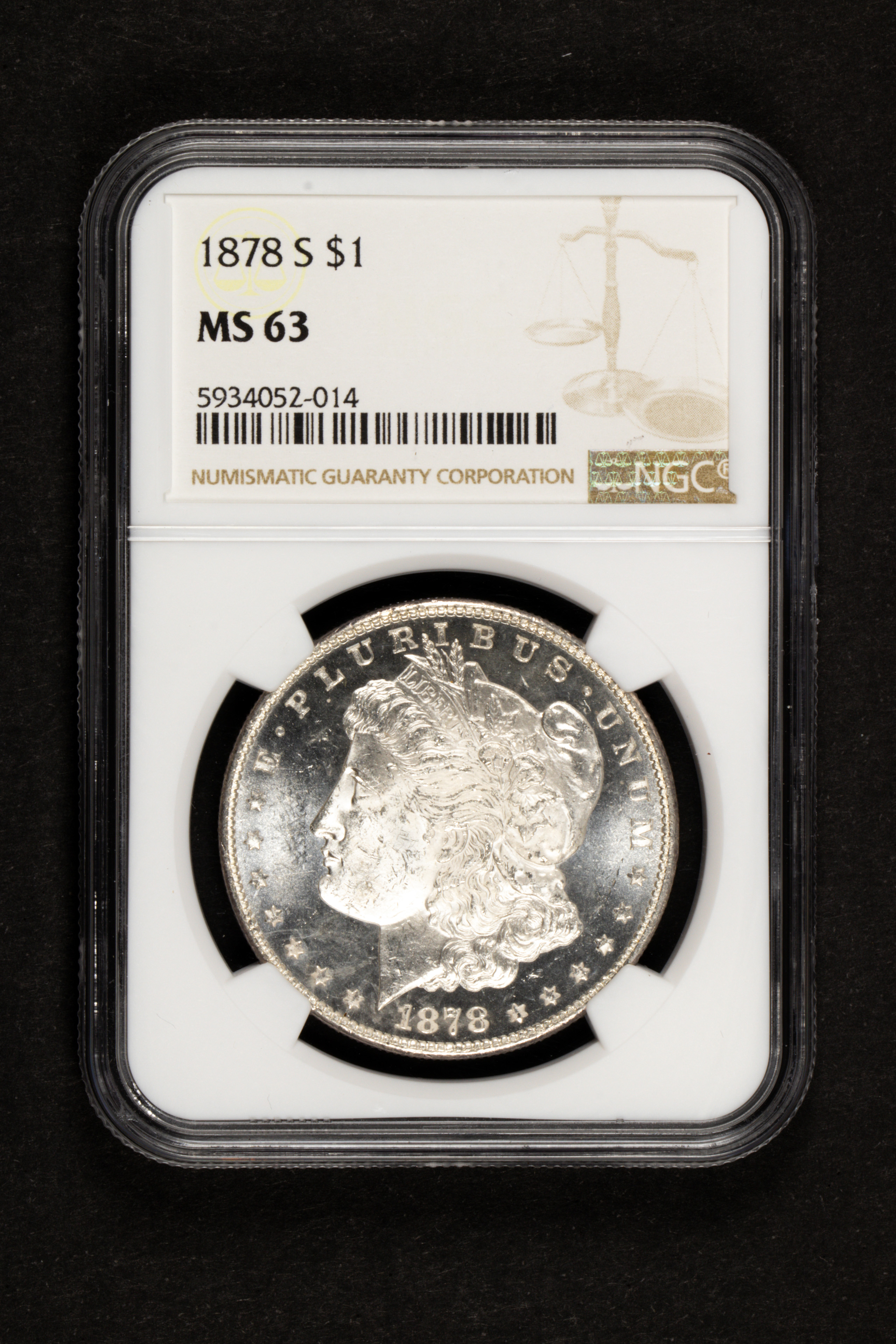 1878 S MORGAN SILVER DOLLAR NGC 3a5435