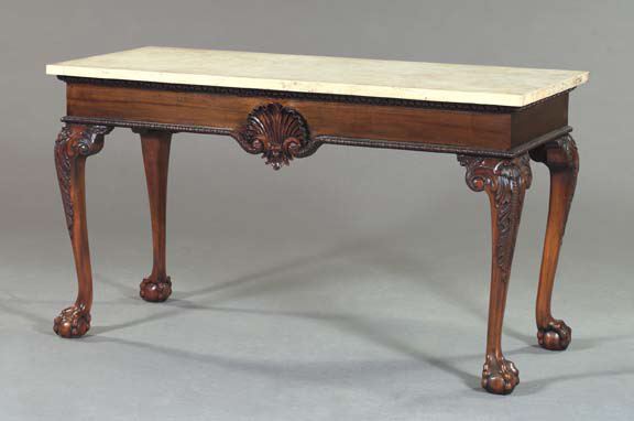 George III-Style Mahogany and Marble-Top