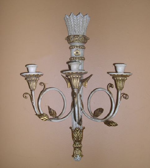 Pair of Tall Italian Carved White Painted 3a5468