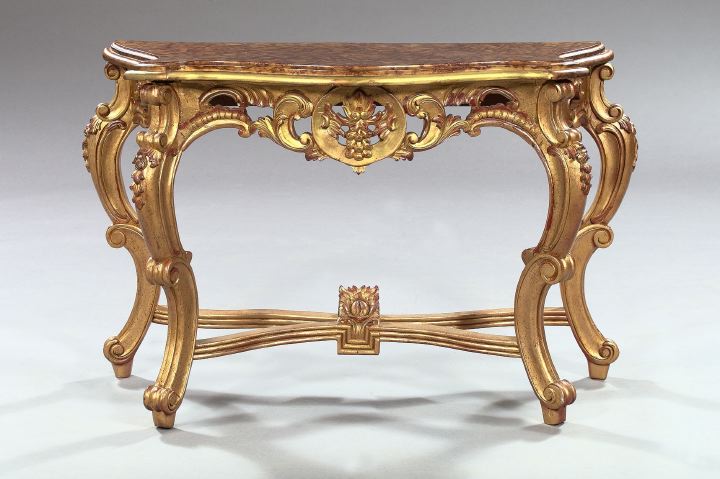 Louis XV Style Faux Marbre and 3a5514