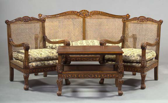 Four-Piece Louis XV-Style Fruitwood