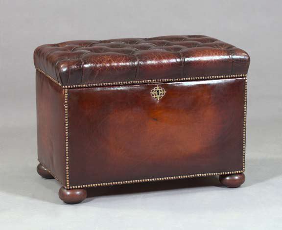 Victorian Mahogany and Leather-Upholstered