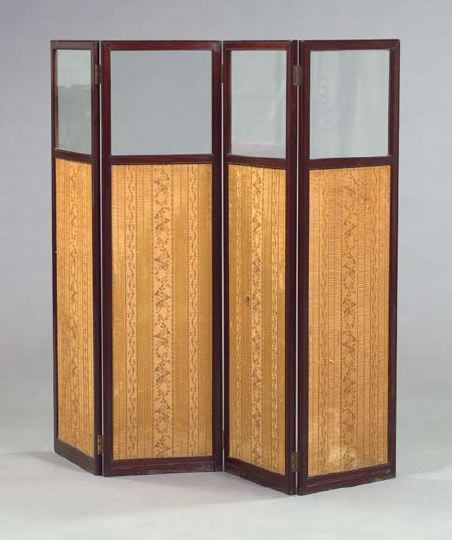 Edwardian Four Panel Folding Screen  3a558f