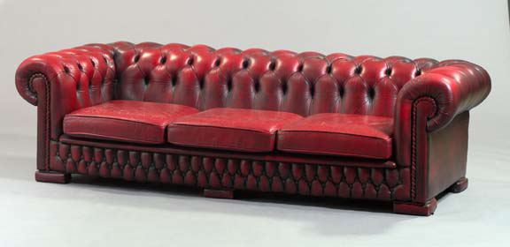Edwardian Leather-Upholstered Chesterfield