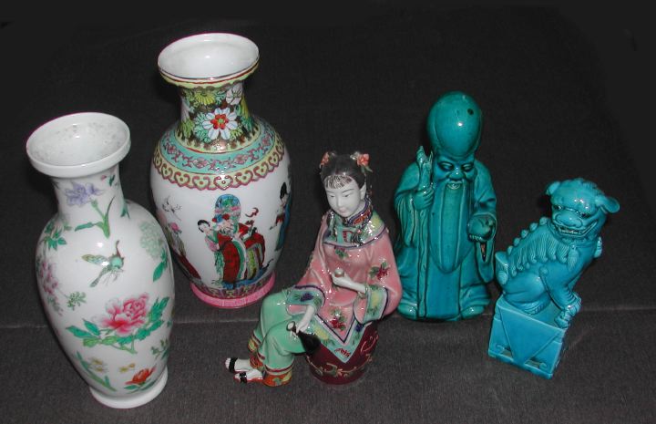 Five-Piece Group of Oriental Porcelain,