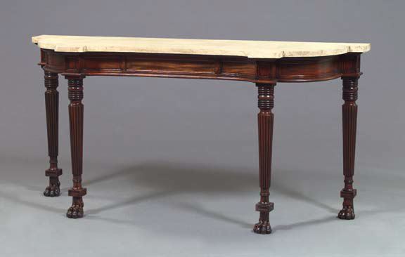 Late Regency-Style Mahogany and Marble-Top