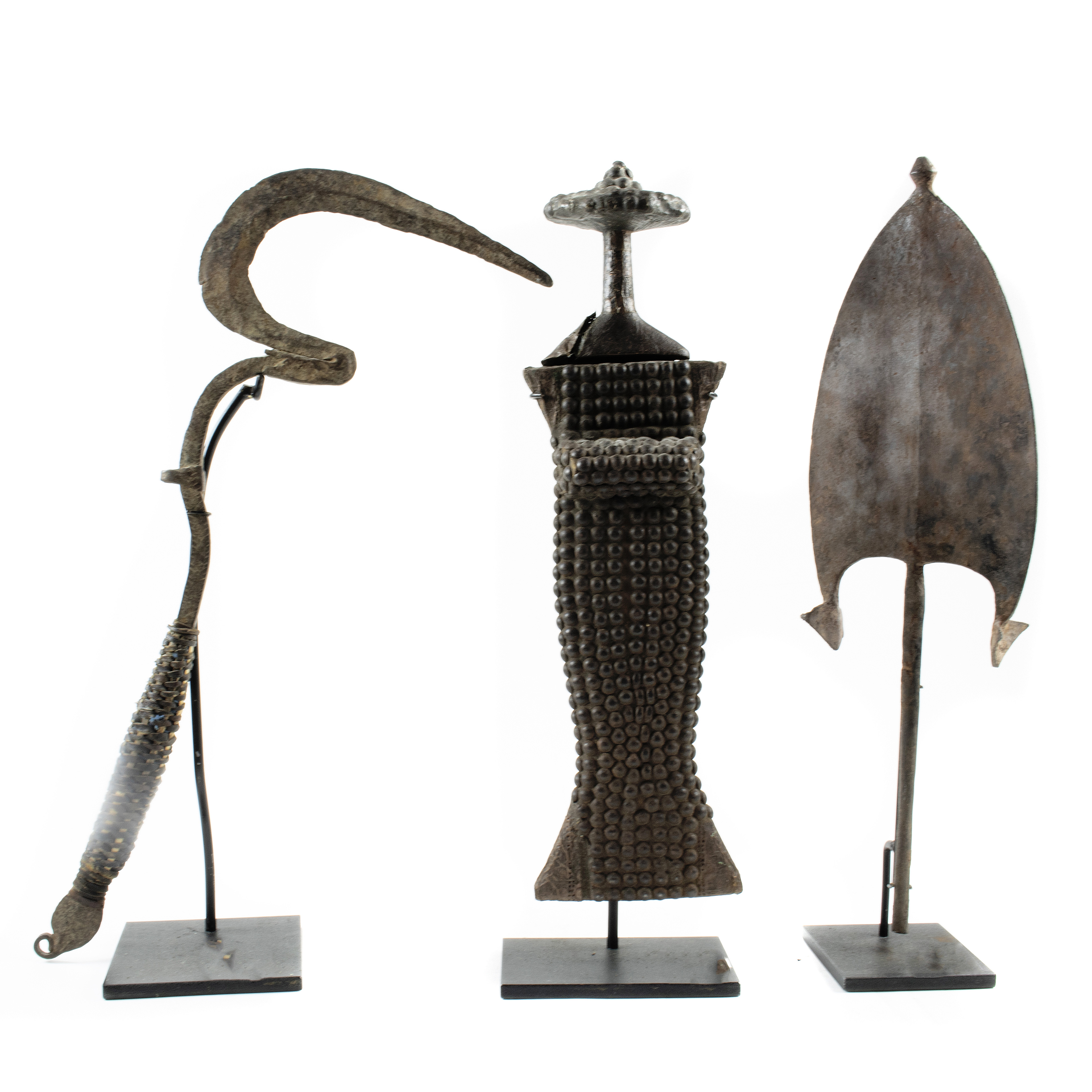 (3) AFRICAN WEAPONS: A KUBA SWORD,