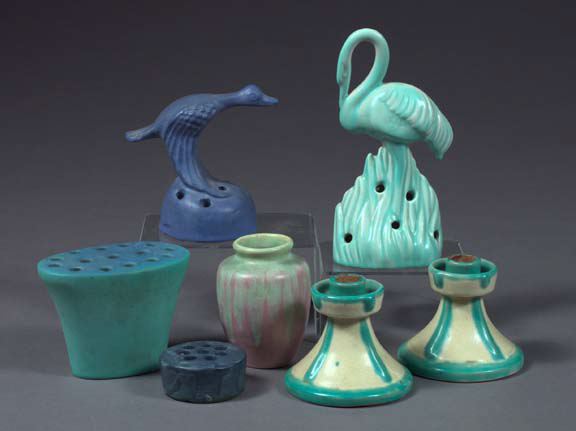 Seven Piece Collection of Art Pottery  3a56ce