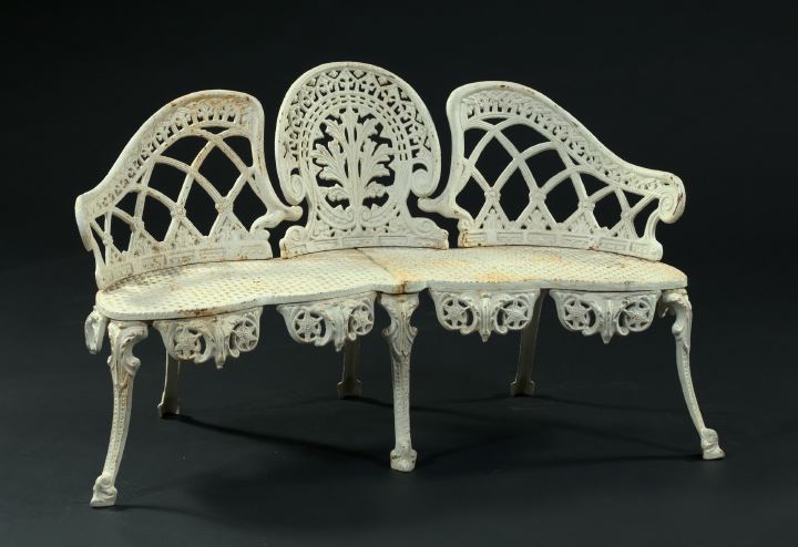 Victorian-Style Cast-Iron Garden Bench,