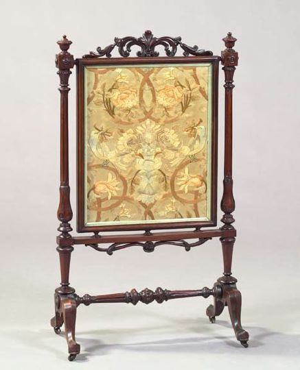 Napoleon III Mahogany Firescreen,