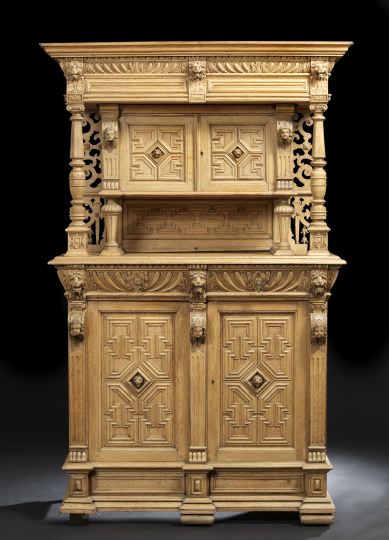 Henri II-Style Oak Cabinet,  late