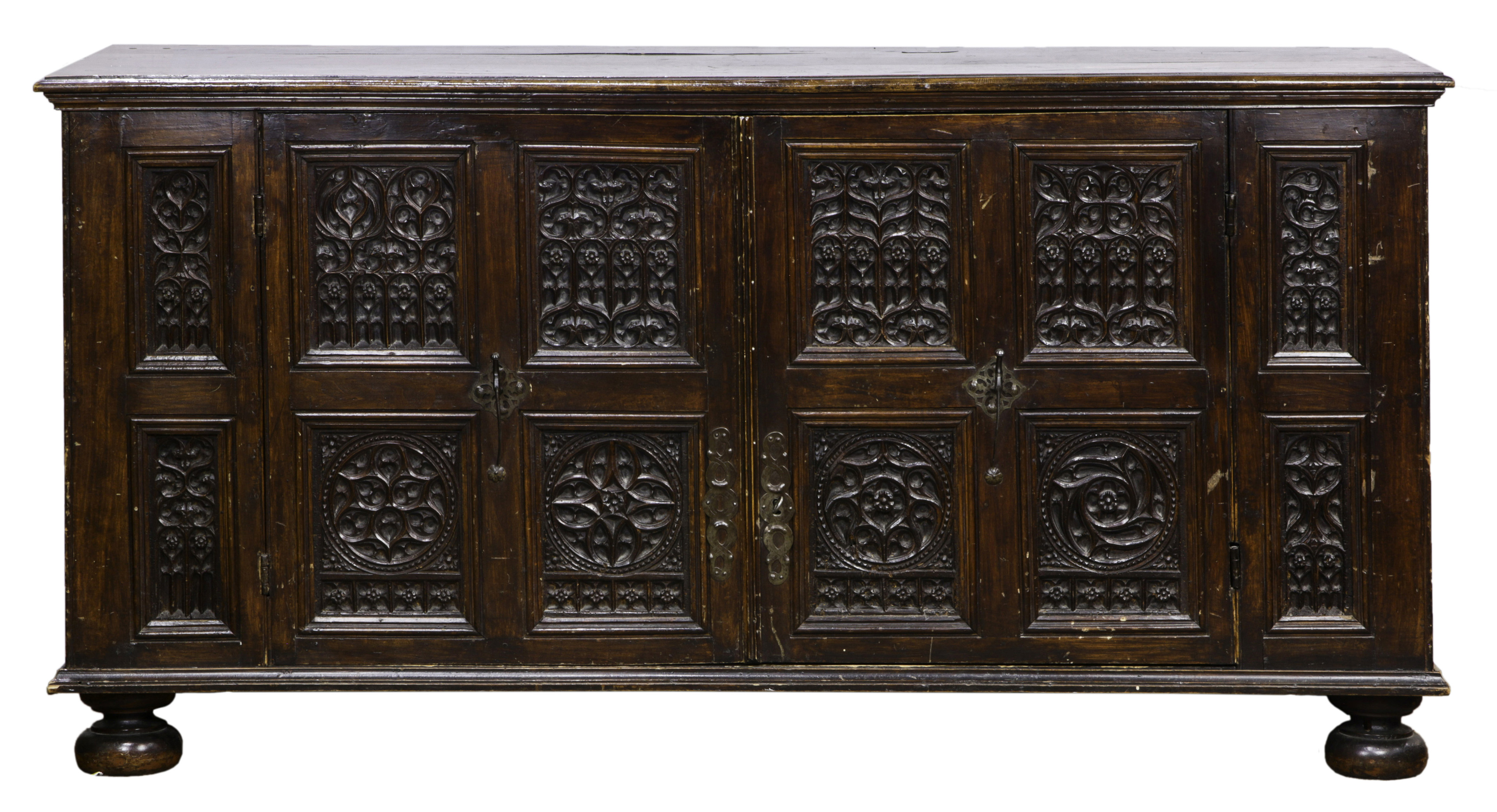 A CONTINENTAL GOTHIC STYLE CHEST