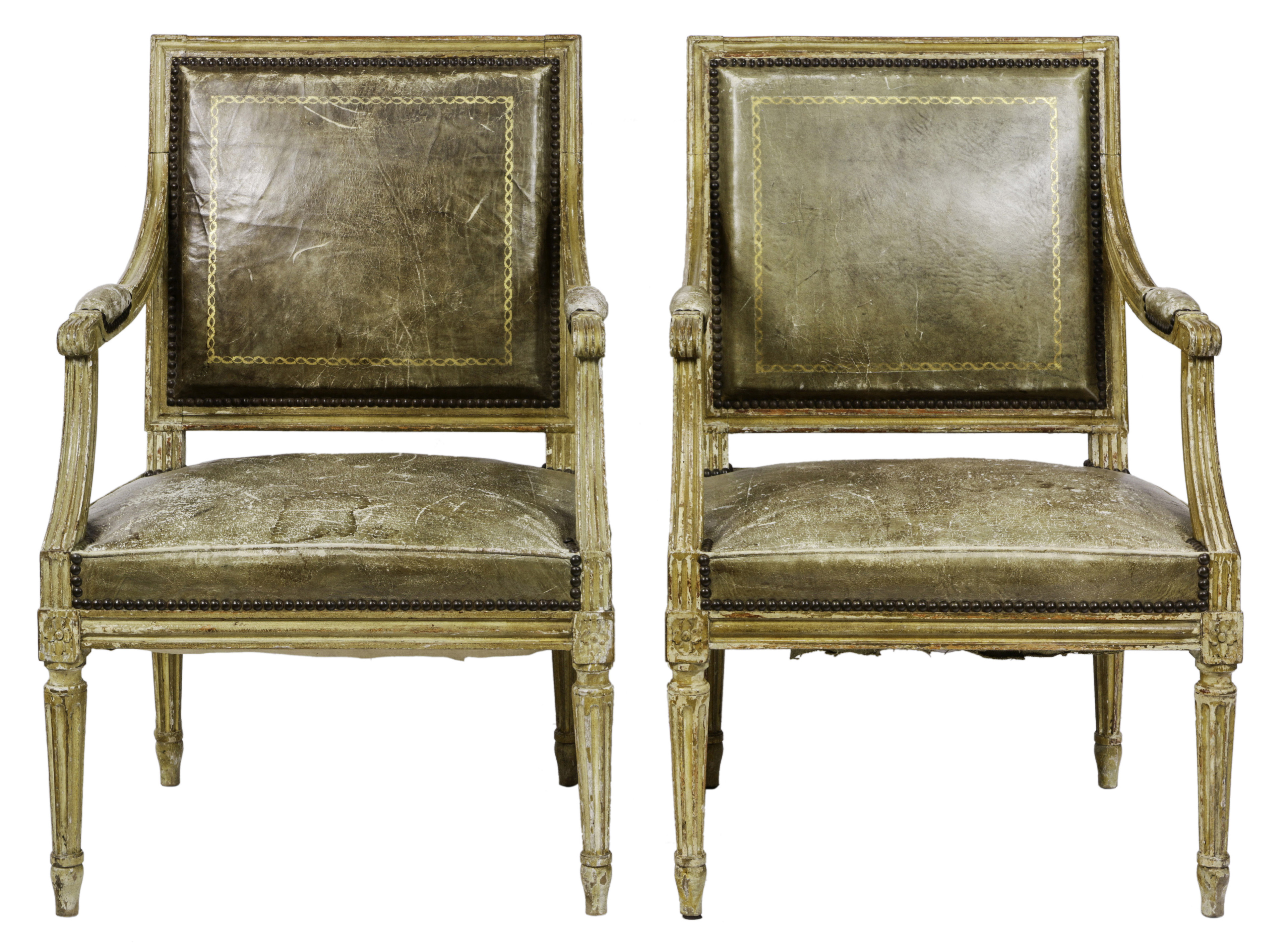 A PAIR OF NEOCLASSICAL STYLE ARMCHAIRS