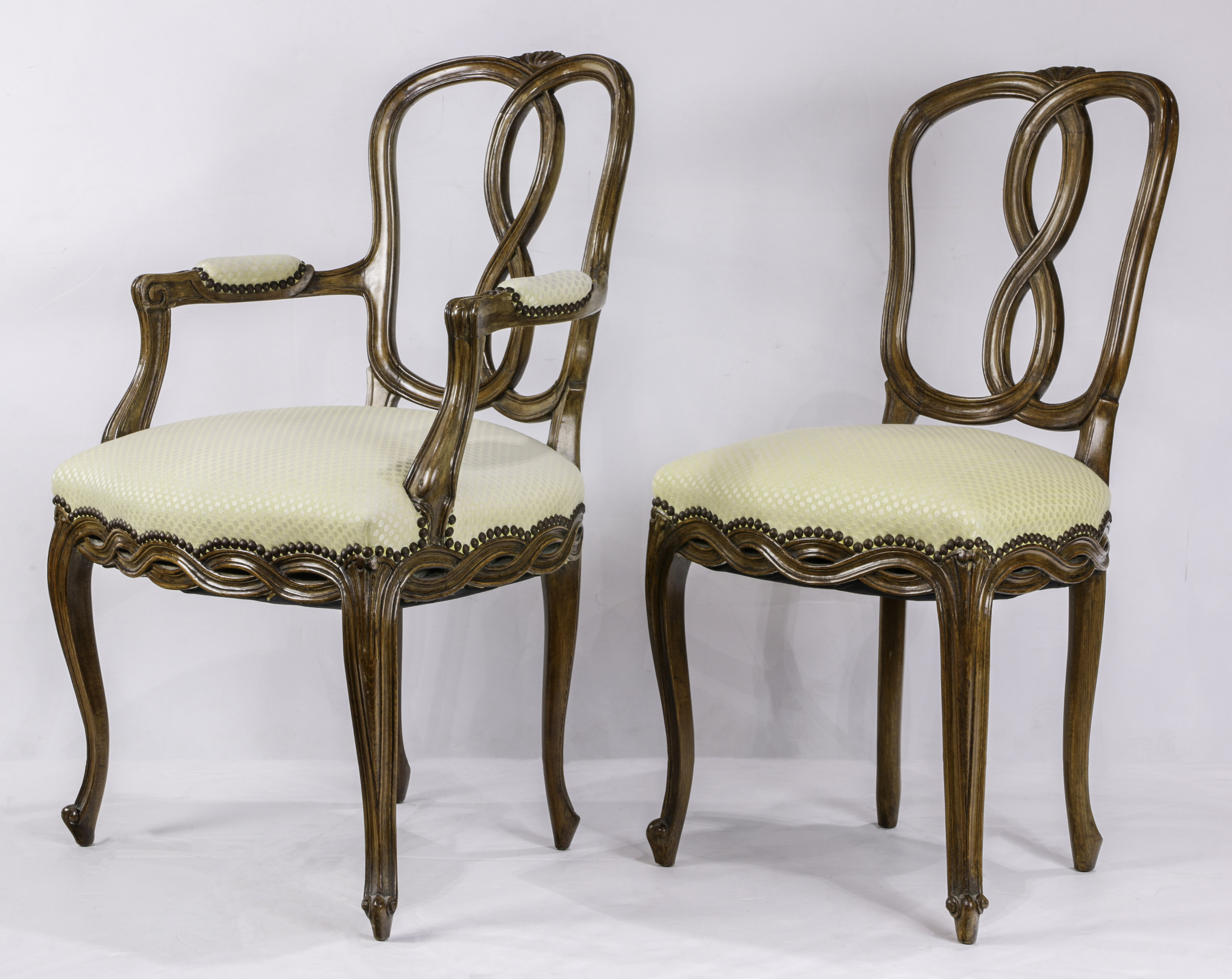 (LOT OF 5) LOUIS XV STYLE WALNUT