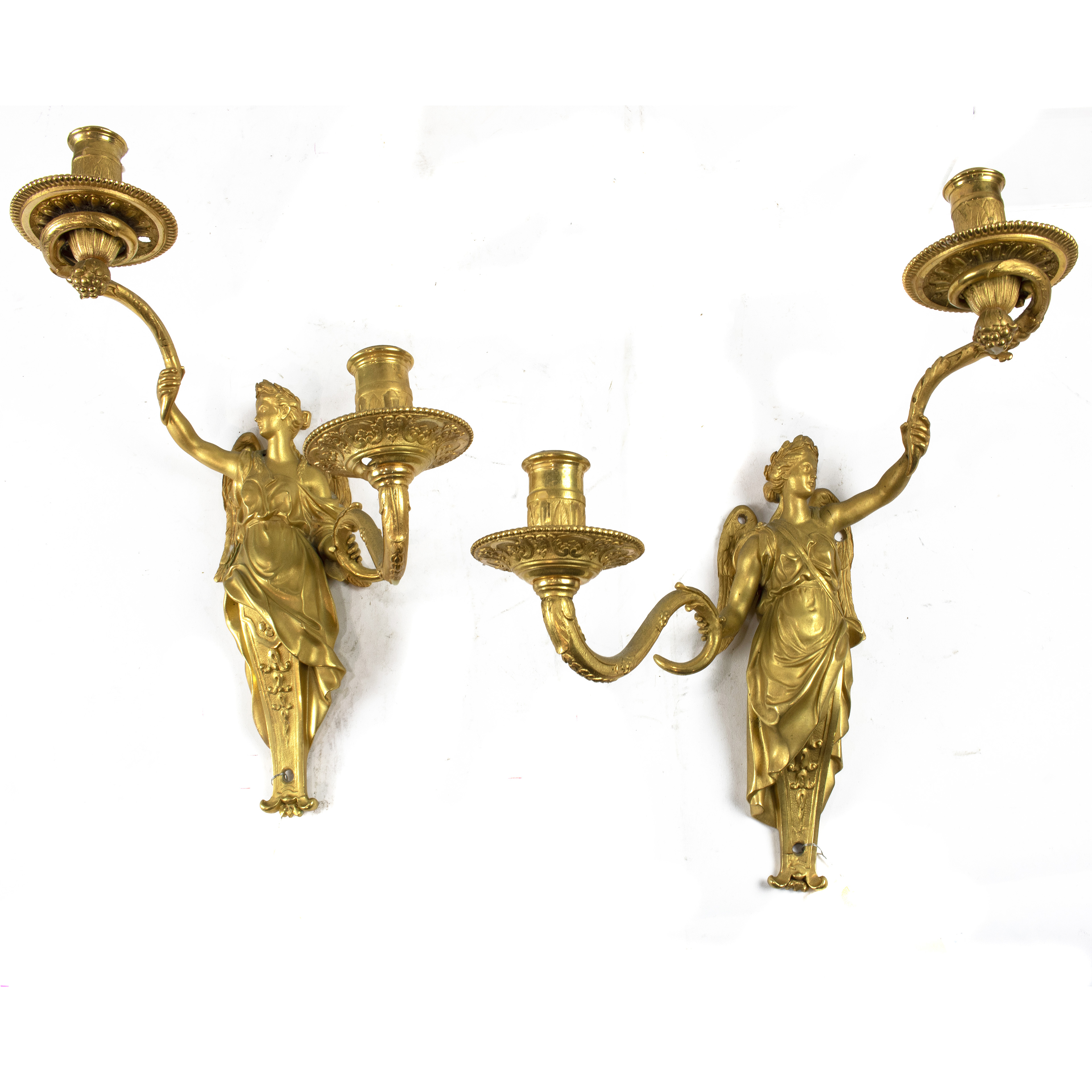 A PAIR OF NAPOLEON III GILT BRONZE