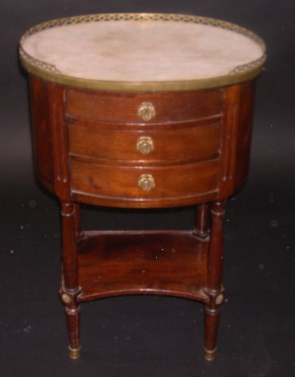 Louis XVI-Style Mahogany and Marble-Top