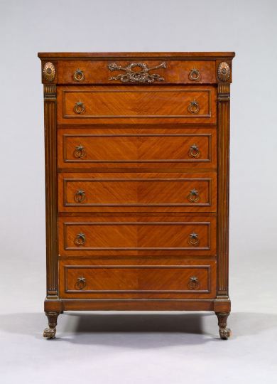 Louis XVI-Style Mahogany Six-Drawer