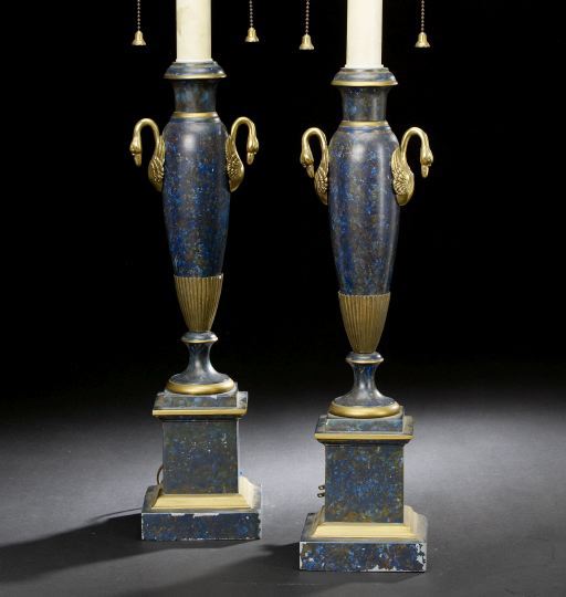 Tall Pair of French Gilt Brass Mounted 3a57c6