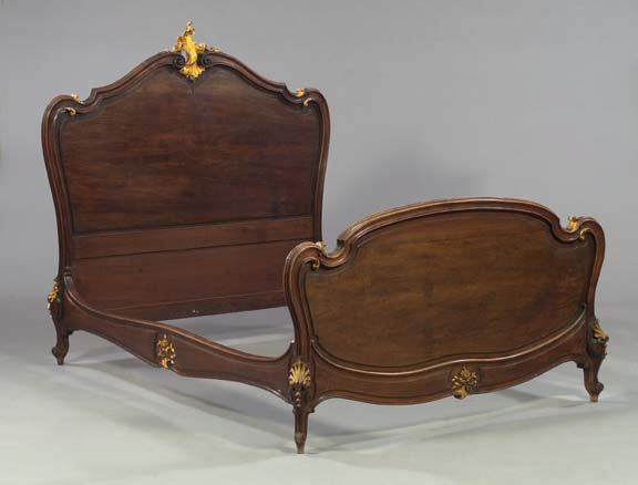 Louis XV-Style Mahogany Bed,  early