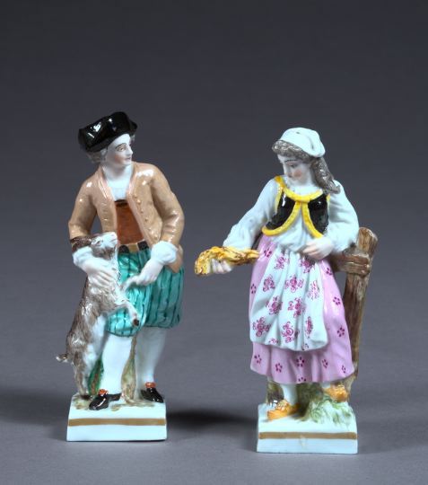 Pair of Good Wallendorf Porcelain Figures,
