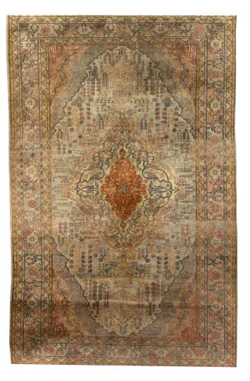Antique Silk Tabriz Carpet, 4\'