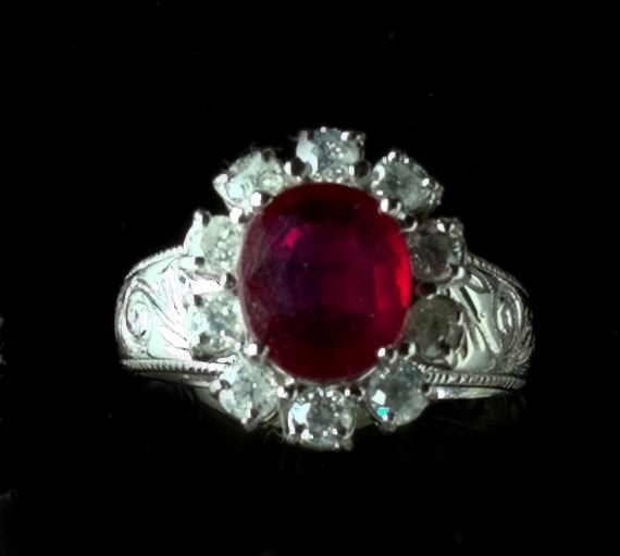 Fourteen-Karat White Gold, Ruby