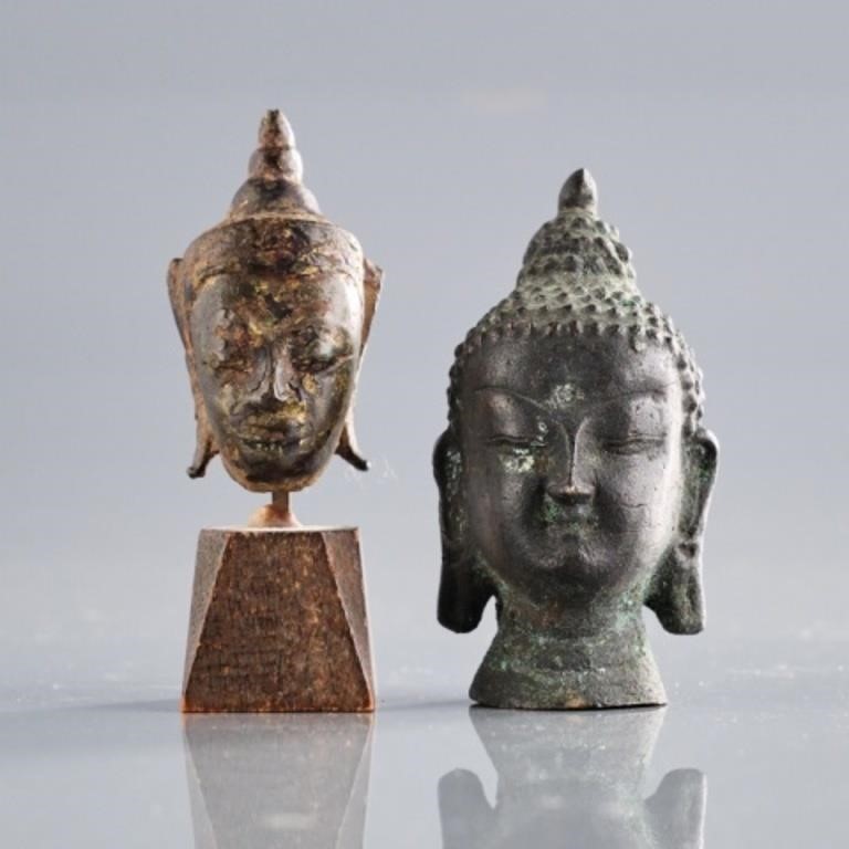 SMALL METAL BUDDHA BUSTS CAN 3a8096