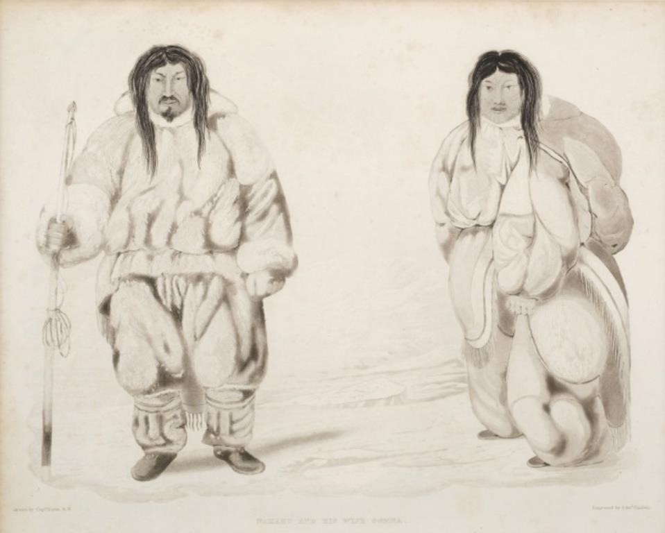 ETCHING OF INUIT HUSBAND WIFEEarly 3a818b