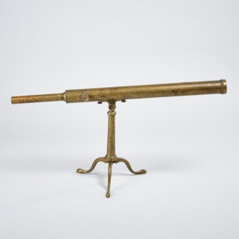 SIGNED GEORGIAN BRASS TELESCOPE 3a81ac