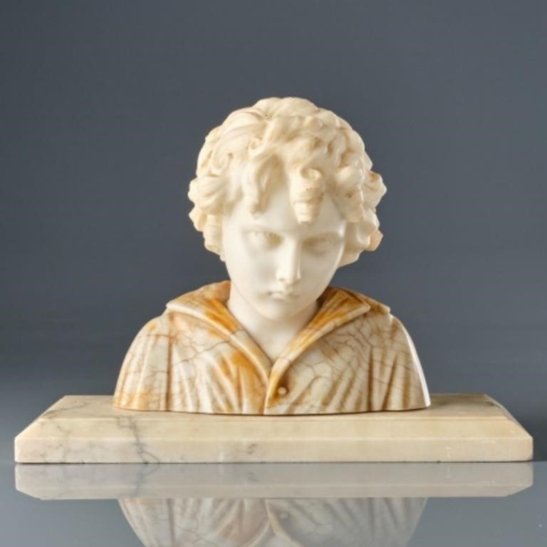 ALABASTER BUST OF A YOUNG BOYContinental  3a81b3