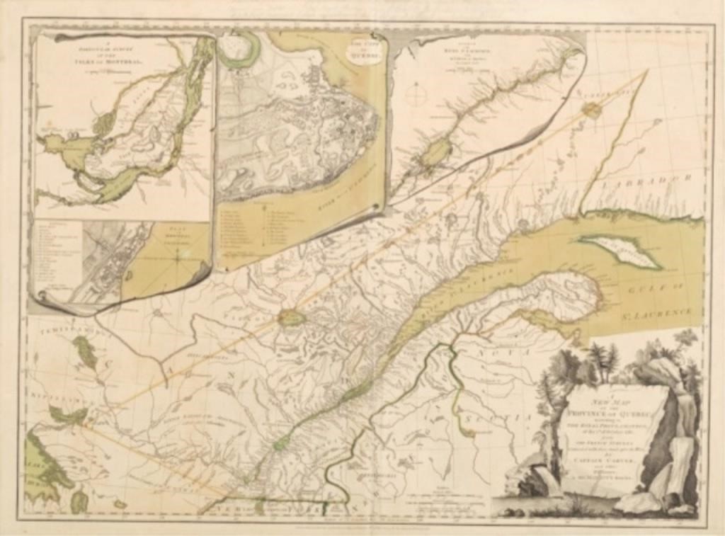 18TH CENTURY MAP OF QUEBECA Province