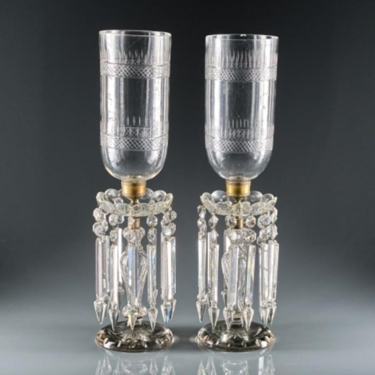 PAIR OF REGENCY CRYSTAL CUT GLASS 3a81e6